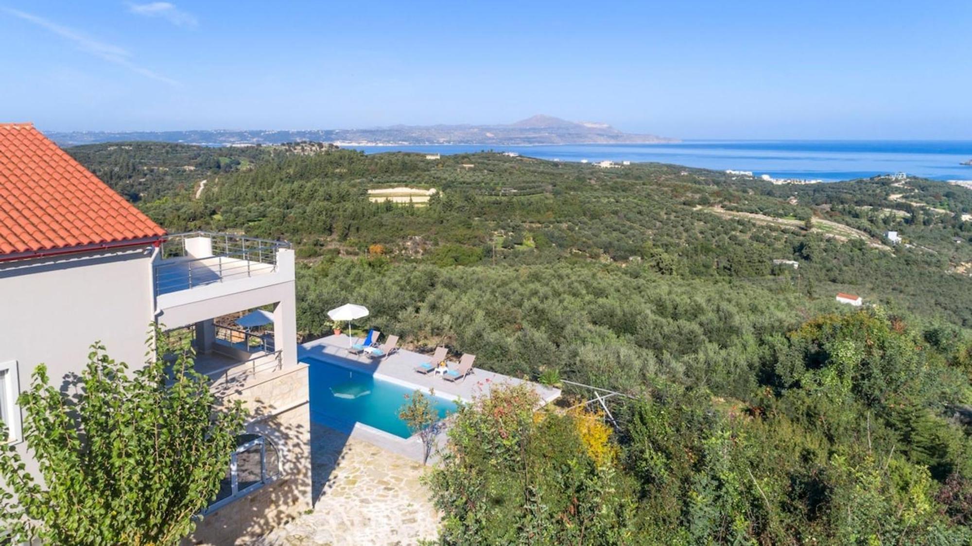 Villa Konstantinos Hilltop Vineyard Escape 阿尔米里达 外观 照片